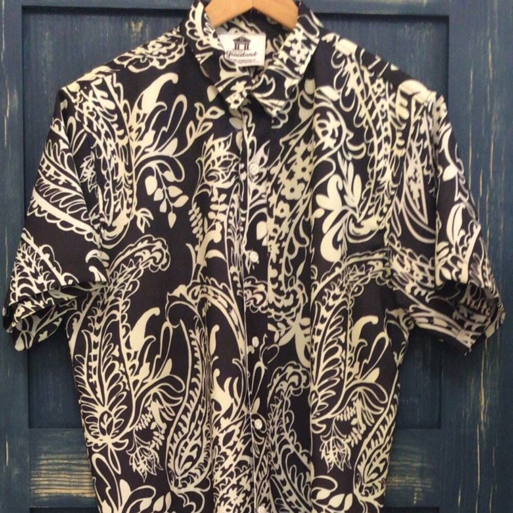 Elvis Presley's Graceland Shirt XL Short Sleeve Black&White